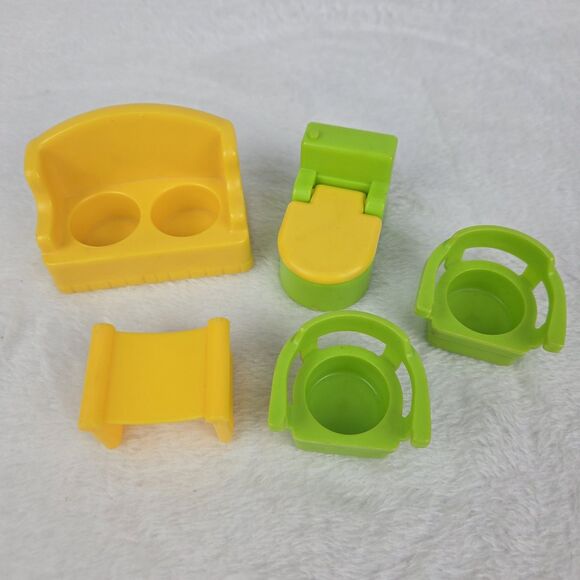 Fisher-Price Other - Vintage 1970s Fisher Price Little People Living Room And Bathroom Furniture Lot